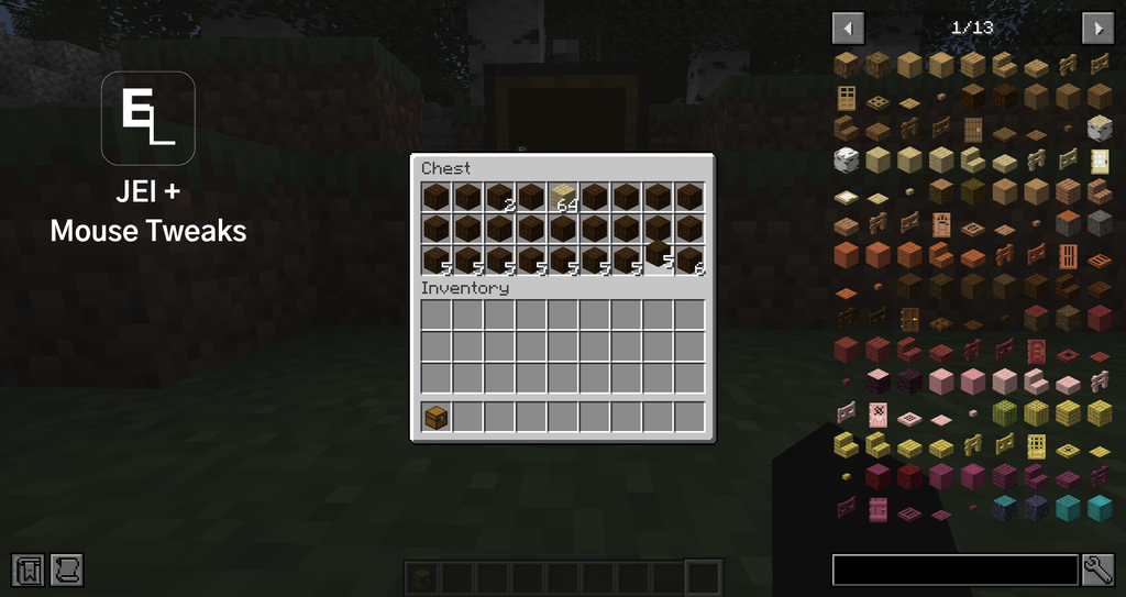 Inventory Profiles Next e Mouse Tweaks a melhorar o inventário do Minecraft.