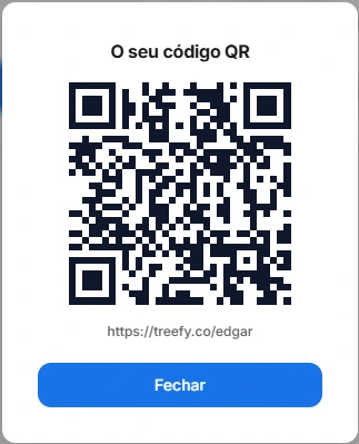 Pré-visualização em telemóvel da interface de edição de links na plataforma Treefy.